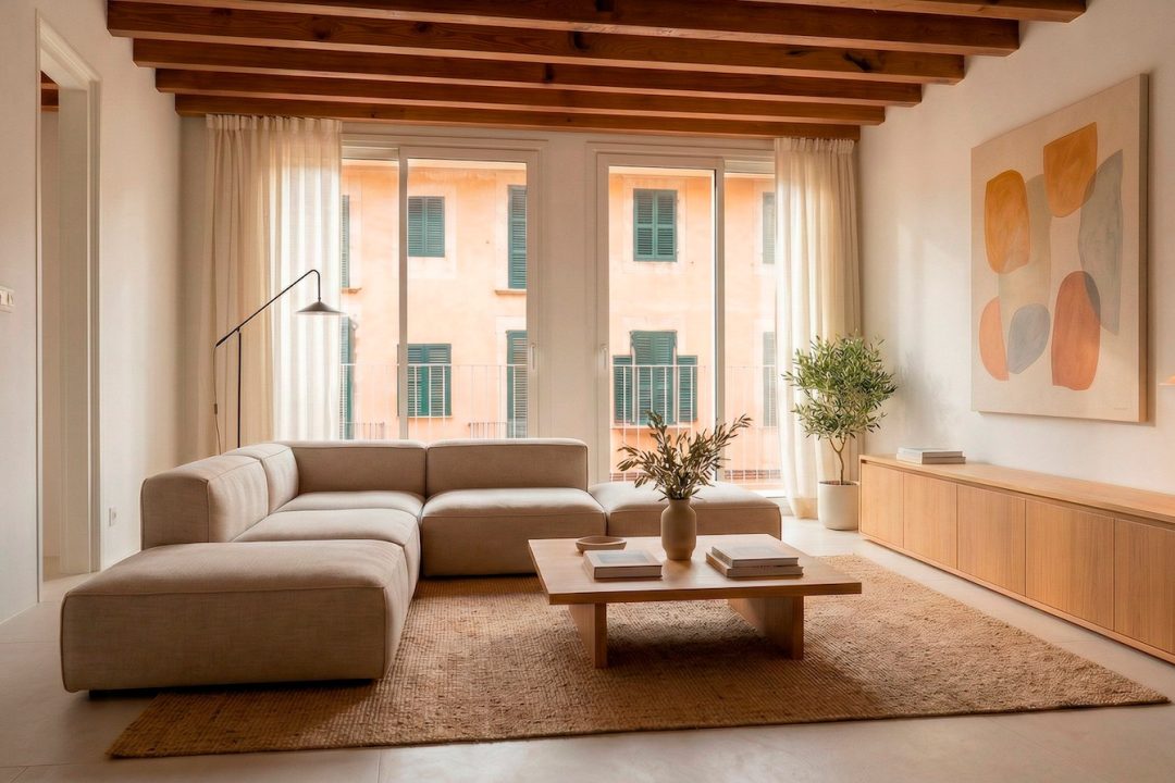 Salón con luz natural y distribución abierta en vivienda